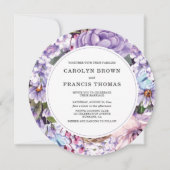 Invitation Luxe Floral violet Mariage d'aquarelle (Devant)