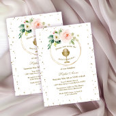 Invitation Luxe Flush Flowers Or Frame Sainte Communion