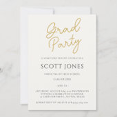Invitation Luxe Gold Script Grad Party Invite (Devant)