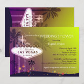 Invitation Luxe Las Vegas Strip Fête des mariées (Devant / Derrière)