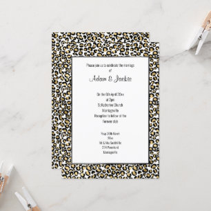 INVITATION LUXE LEOPARD BLACK TRIM MARIAGE