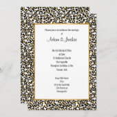 INVITATION LUXE LEOPARD OR TRIM MARIAGE (Devant / Derrière)