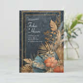 Invitation Luxe Marbre noir & Mariage VIP Tropical Gold (Debout devant)