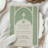 Luxe Mariage de laque islamique Sage Green
