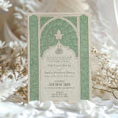 Invitation Luxe Mariage de laque islamique Sage Green