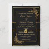 INVITATION LUXE MARIAGE NOIR & OR (Devant)