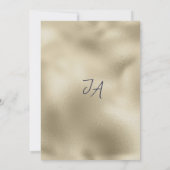 Invitation Luxe marine bleu or blanc orchidée floral RSVP (Dos)