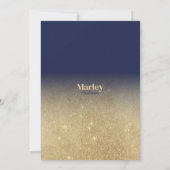 Invitation Luxe marine bleu or ombre parties scintillant Fête (Dos)