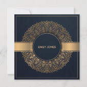 INVITATION LUXE MARINE GOLD CLASSIQUE ORNATE MANDALA QUINCEAN (Dos)