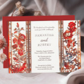 Invitation Luxe moderne Mariage asiatique Ruby