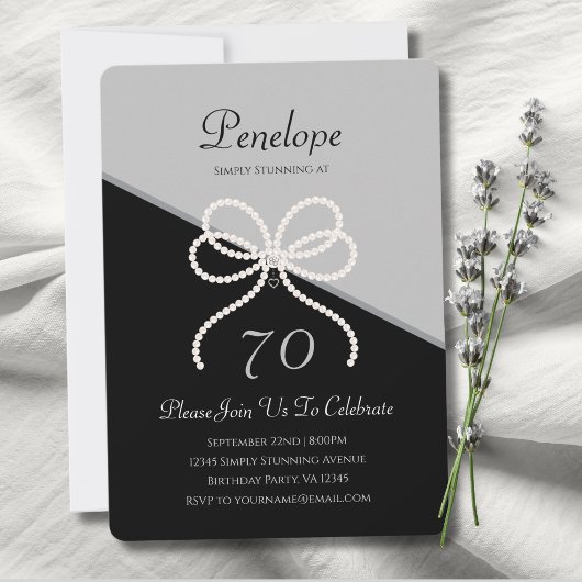 Invitation Luxe Moderne Simplement Époustouflant 70e Annivers