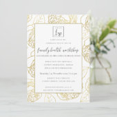 INVITATION LUXE NAVY GOLD WHITE ROSE FLORAL ATELIER ÉVÉNEMENT (Debout devant)