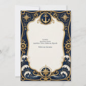 Invitation Luxe Navy Or Anchor Naud Mariage (Dos)