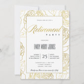 INVITATION LUXE NAVY OR ÉLÉGANT ROSE FLORAL RETRAITE (Devant)