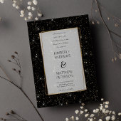 Invitation Luxe noir glam or parties scintillant confetti Mar