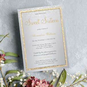 Invitation Luxe or argent dégradé de parties scintillant Swee