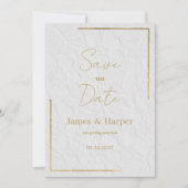 Invitation Luxe or blanc dentelle florale française Enregistr (Devant)