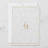 Invitation Luxe or blanc dentelle florale française Enregistr (Dos)