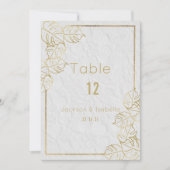 Invitation Luxe or blanc dentelle florale française Numéro de (Devant)