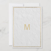 Invitation Luxe or blanc Fiançailles dentelle fleurie françai (Dos)