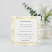 INVITATION LUXE OR BLANC KRAFT ÉLÉGANT ROSE FLORALE MARIAGE (Debout devant)