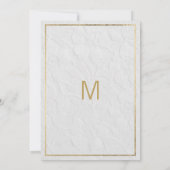 Invitation Luxe or blanc Mariage de dentelle fleurie français (Dos)