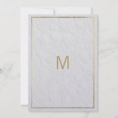 Invitation Luxe or blanc Mariage dentelle fleurie française (Dos)