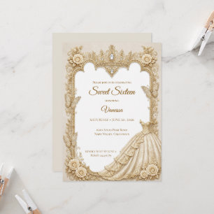 Invitation Luxe Or Ivoire Princesse Sweet 16