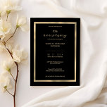 Invitation Luxe or noir 50e anniversaire de Mariage<br><div class="desc">Un 50ème anniversaire Mariage en noir et or de luxe Invitation. est parfait pour une fête d'anniversaire moderne. Le design minimaliste romantique présente un joli et élégant design simple bordure en or sur un arrière - plan noir. Customisez cette conception avec votre message et des informations personnalisées. Tous les dessins...</div>