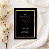 Invitation Luxe or noir 50e anniversaire de Mariage