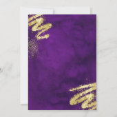 Invitation Luxe Purple et Gold Surprise fête d'anniversaire (Dos)