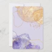 Invitation Luxe Purple & Fête des mariées Abstraite Dorée (Dos)