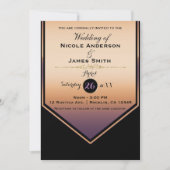 Invitation Luxe Purple & Gold Shine Classy Mariage (Devant)