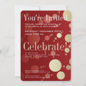 Invitation Luxe Red Gold 50th Birthday Party (Dos)