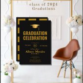 Invitation luxe Rich Gold Noir Simple Classic Graduation