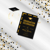 Invitation luxe Rich Gold Noir Simple Classic Graduation