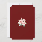 Invitation Luxe rose Fleurs blanches Mariage Gold Frame (Dos)
