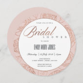 INVITATION LUXE ROSE ROSE ROSE ROSE OR FÊTE DES MARIÉES FLORA (Devant / Derrière)