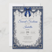 Invitation Luxe Royale Bleue Sweet 16 (Devant)