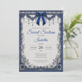 Invitation Luxe Royale Bleue Sweet 16 (Debout devant)
