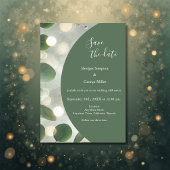 Invitation luxe Sage Green Eucalyptus coffre-fort Mariage dat