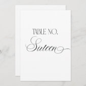 Invitation Luxe Script 5x7 Wedding Table Number Sixteen Sign (Devant / Derrière)