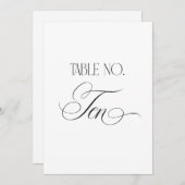 Invitation Luxe Script 5x7 Wedding Table Number Ten Sign (Devant / Derrière)