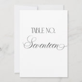 Invitation Luxe Script Wedding Table Number Seventeen Sign (Dos)