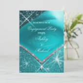 Invitation Luxe sophistiqué turquoise vert EyE tendance (Debout devant)