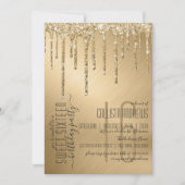 Invitation Luxe Sparkly Gold Parties scintillant Drips Sweet  (Devant)