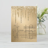 Invitation Luxe Sparkly Gold Parties scintillant Drips Sweet  (Debout devant)
