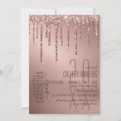 Invitation Luxe Sparkly Rose Gold Parties scintillant Drivers (Devant)