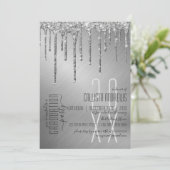 Invitation Luxe Sparkly Silver Parties scintillant Drivers Gr (Debout devant)