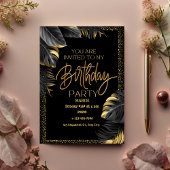 Invitation Luxe Tropical Leaf Bonne fête d'anniversaire